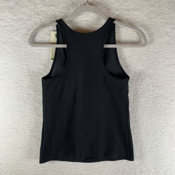 Alpine Design Tank Top Women's XS Black Ribbed Stretch Round Neck Cropped 7210 - Picture 7 of 9
